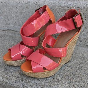 xhilaration Patent Espadrille Wedge Platform Sz7.5